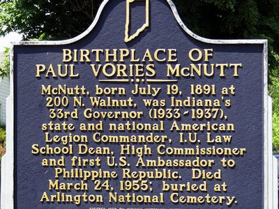 Birthplace of Paul Vories McNutt