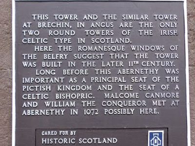 Historic Scotland: Abernethy Round Tower plaque