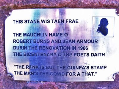 Scottish Parliament Cairn on Regent Gardens, Edinburgh **Robert Burns quote**
