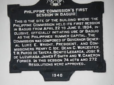 Philippine Commission’s First Session in Baguio historical marker