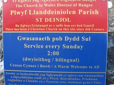 St Deiniol's church plaque