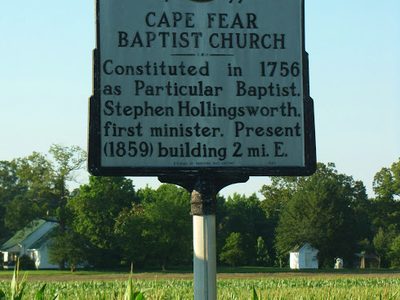NC historical marker Cape Fear Baptist Church