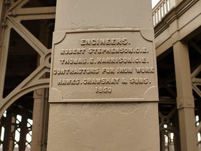 Plaque at north end of High Level Bridge