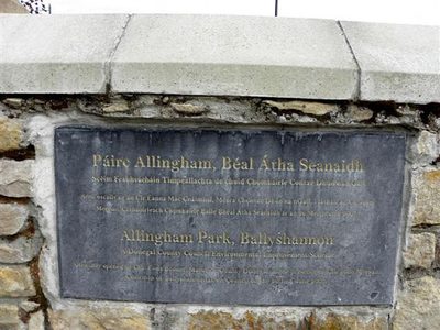Plaque, Allingham Park