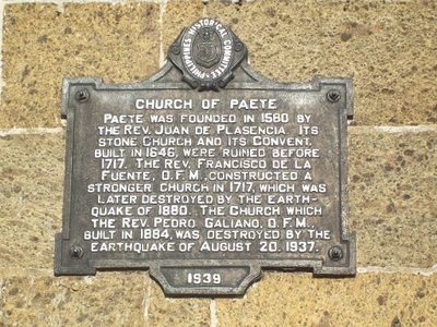 Church of Paete historical marker