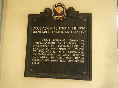 Asociacion Feminista Filipina historical marker