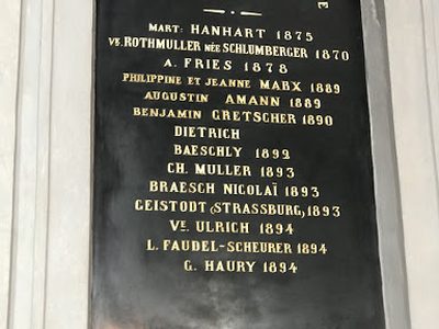 Bienfaiteurs de L'Eglise Protestante