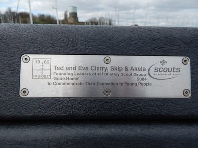 Plaque on bench at Shotley Gate
