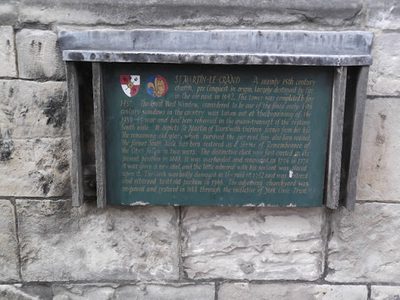 Plaque, St Martin le Grand, Coney Street, York