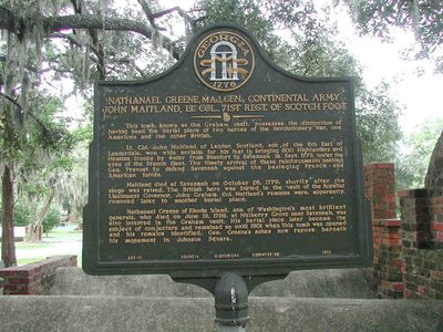 Nathanael Greene, Maj. Gen., Continental Army John Maitland, Lt. Col., 71st regt. of Scotch Foot