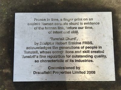 Tunstall Shard: plaque on the plinth