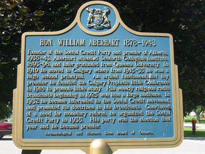 Honourable William Aberhart 1878-1943