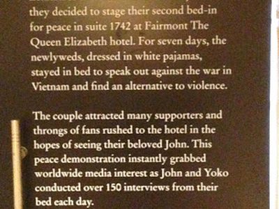 John and Yoko Fairmont Queen Elizabeth Hotel Montreal 1969