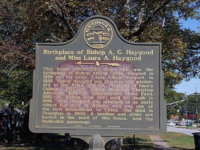 Birthplace of Bishop A. G. Haygood and Miss Laura A. Haygood