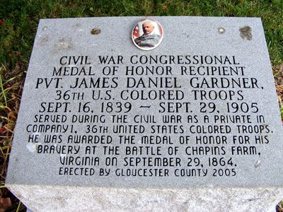Civil War Congressional Medal of Honor Recipient Pvt James Daniel Gardner