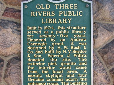 Three Rivers, Michigan - Old Three Rivers Public Library Historical Marker