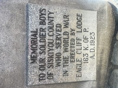 Memorial To Our Solider Boys of Siskiyou County