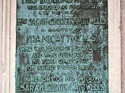 Memorial plaque for Frank Attwells, former Mayor of Reading