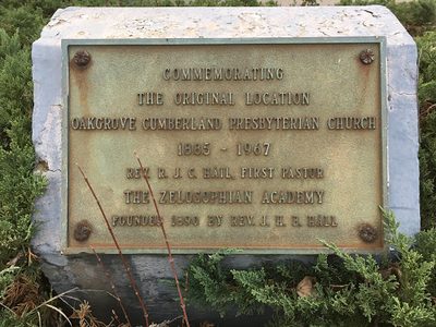 The Original Location of Oakgrove Cumberland Presbyterian Church