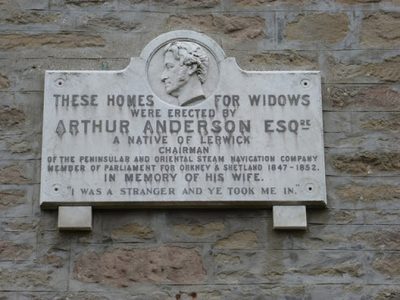 Lerwick: plaque on the Widows Homes