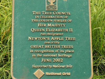 Newton's Apple Tree plaque