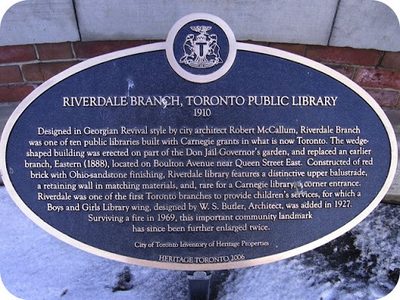 Riverdale Branch, Toronto Public Library 1910