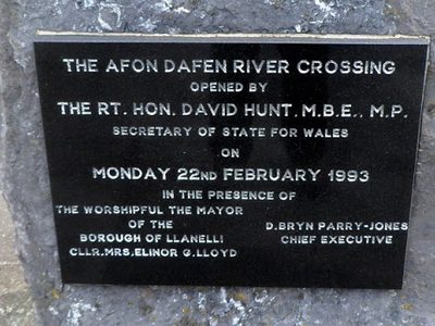 Plaque detail, Afon Dafen River Crossing, Llanelli