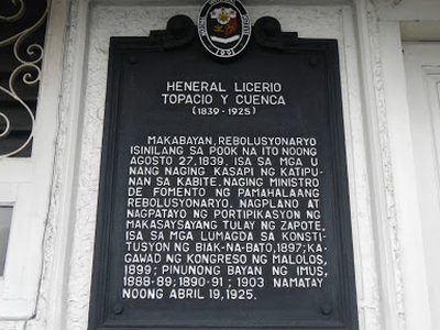 General Licerio Topacio y Cuenca historical marker