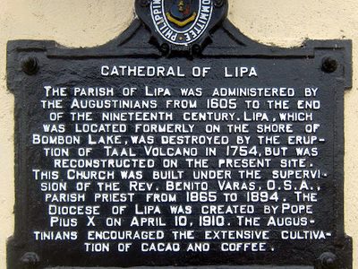 Cathedral of Lipa historical marker