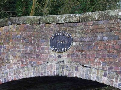 Name and number plaque on Austcliff Bridge near Caunsall