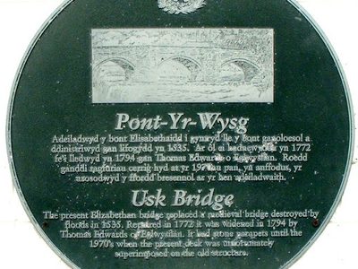 Usk Bridge plaque, Brecon