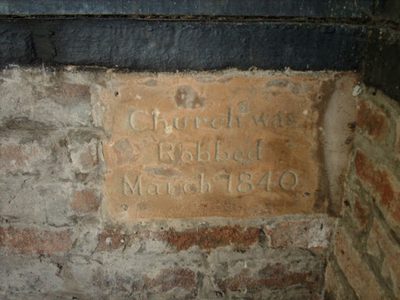 Church was Robbed March 1840