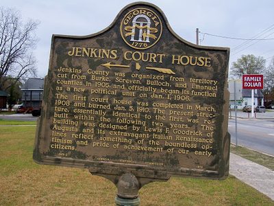 Jenkins County Historical Marker