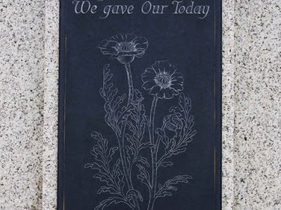 Knighton War Memorial (2) - plaque, Brookside Square, Knighton, Powys