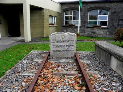 Plaque and section of track, Ballinamore