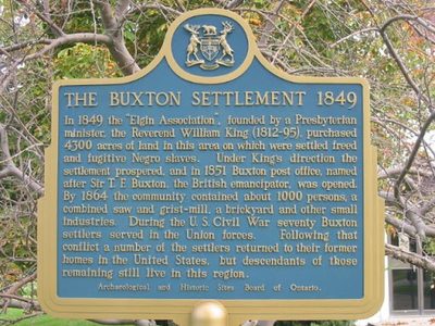 The Buxton Settlement 1849