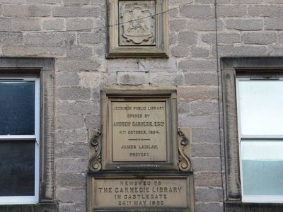 Carnegie Library plaque, Jedburgh