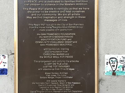 The Western Addition Peace Wall at Koshland Park