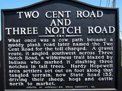 Two Cent Road and Three Notch Road