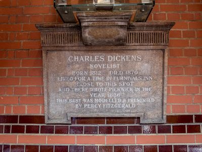Plaque in Courtyard of Former  Prudential Building, London WC1