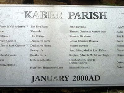 Plaque, Millennium monument, Kaber