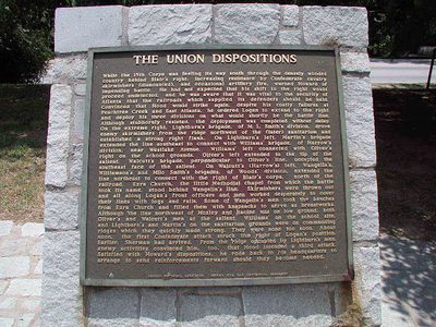 The Battle of Ezra Church - Plaque 3 - The Union Dispositions