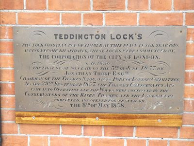 Teddington Locks Plaque