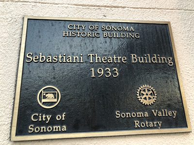 Sebastiani Theatre Building 1933