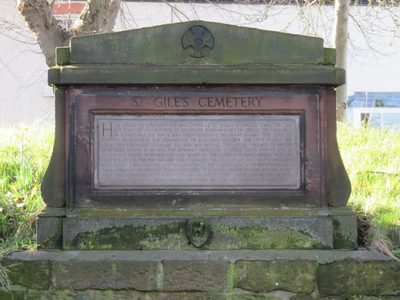 St Giles Cemetery information plaque
