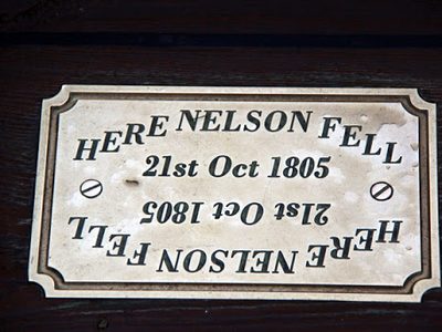 Plaque on HMS Victory, Portsmouth Historic Dockyard, Hampshire