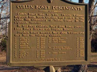 Cullen Boney Descendents