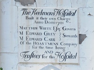 Plaque on The Keelmens Hospital, City Road, NE1