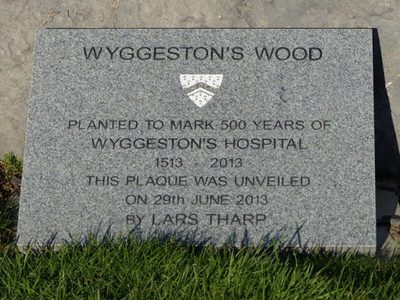 Plaque at Wyggeston's Wood near Kilby