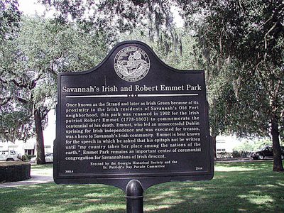 Savannah's Irish and Robert Emmet Park